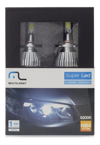 Kit Super Led Hb4 12v 30w 6200k Multilaser Au831