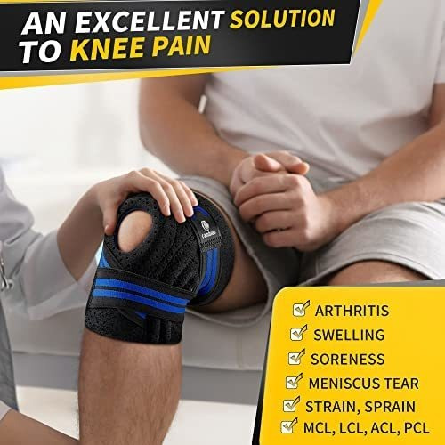 Soporte De Rodilla De Compresión Con Almohadillas De Gel