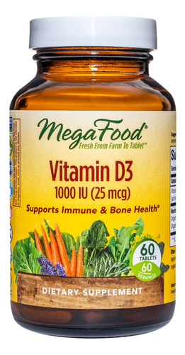 Megafood Vitamina D3 1000 Iu (25 Mcg) - Suplemento De Apoyo