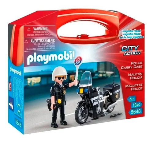 Playmobil Policia Con Moto Maletin 5648