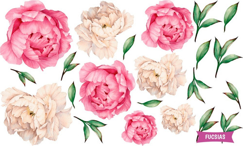 Vinilos Decorativos Pared Flores Peonias Vintage