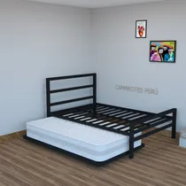 Comprar Cama Metalica Heavy Con Cama Auxiliar 1 1\u002F2 Plz  Cama Nido