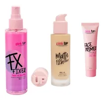 Comprar Base De Maquillaje Mate 12h + Face Primer + Fijador Fx Fixer