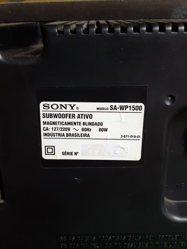 Sony Subwoofer Ativo Sa-wp1500 80w Par Duas Unidades