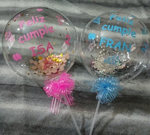 Imagen 6 de 7 de Globo Burbuja Personalizado Cumpleaños, Baby Showers, Etc