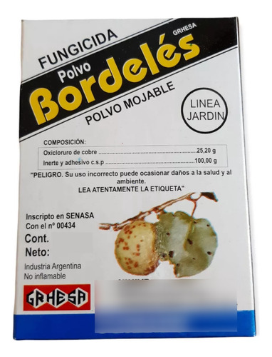 Fungicida Bordeles Polvo Mojable Base Cobre 100g Grhesa