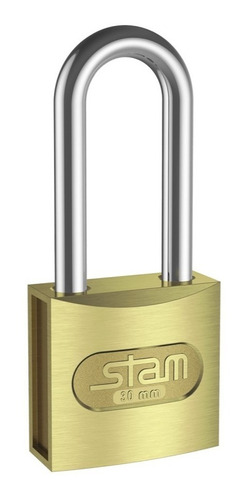 Imagem 1 de 4 de Cadeado Armário Portão Zamac Latonado E-coat Stam Médio 30mm