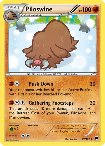 Cartas Pokemon Piloswine 81/162 Breakthrough Bkt