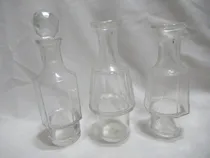 Comprar Antiguo Lote 3 Vinagreras Aceiteras Vidrio Prensado (5887)