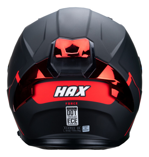 Casco Para Moto Certificado Integral Hax Force Negro/rojo