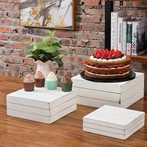 Comprar Bases Para Pasteles Juego De 3 Soportes Elevadores De Madera