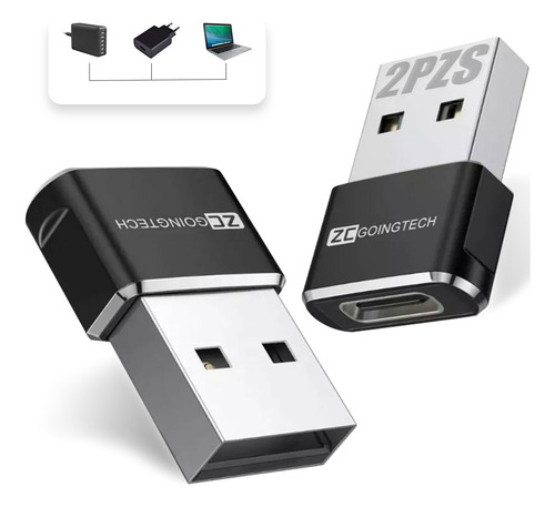 2 Piezas Adaptador Usb Tipo C Hembra A Usb Macho
