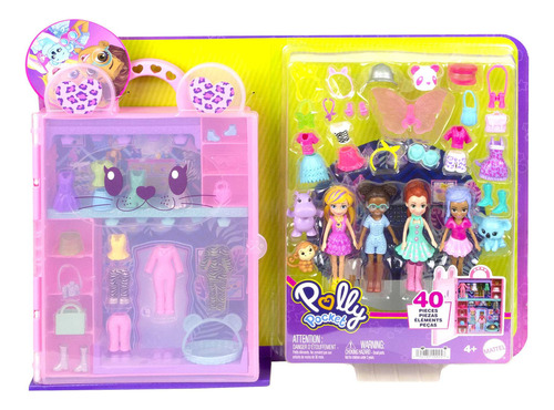 Polly Pocket Conjunto Brinquedo Super Armário Animais Mattel