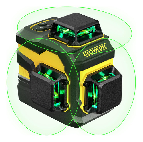 Ikovwuk Nivel Laser, Laser De Linea Cruzada De 3 X 360° Para