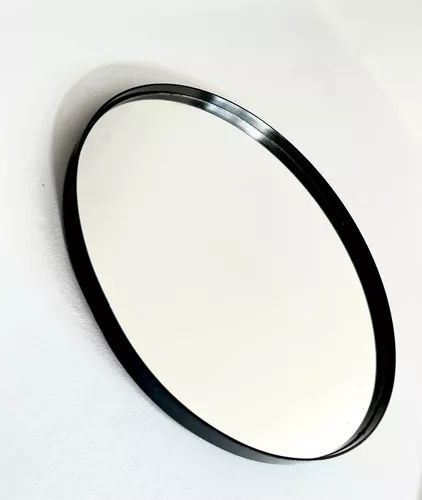 Espejo Redondo Circular 60 Cm Marco Hierro Negro
