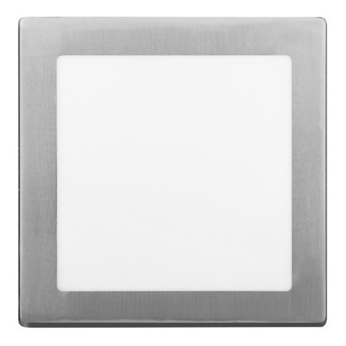 Panel Plafón Led 18w Aplicar Cuadrado Plateado Macroled 