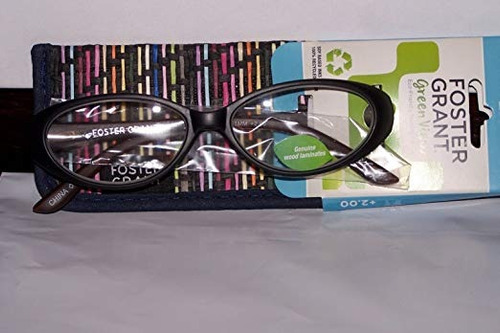 Foster Grant Glicinias Blk Gafas De Lectura W / Caja 2,75 Vi