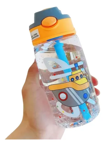 Vaso Botella Infantil Varios Diseños Resistente Amarillo Barco