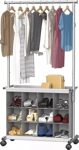 Simple Houseware Organizador de zapatos para colgar, 10 estantes, color  gris