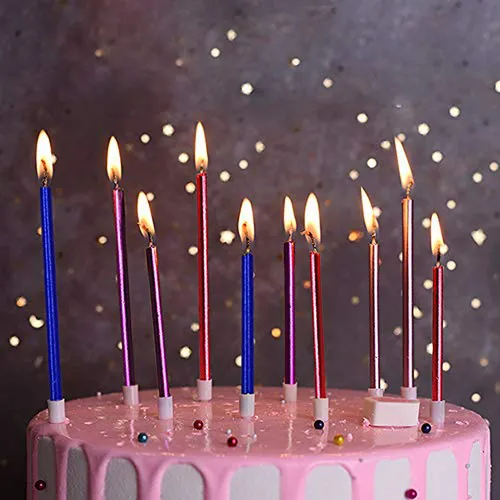 Xnova - Velas Largas Y Finas Para Pastel De Cumpleaños, Colo