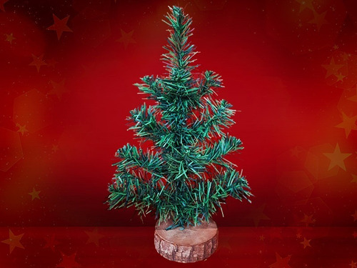 Arbol Mini De Mesa C/base Tronco De Navidad 40 X 20 Cm Verde