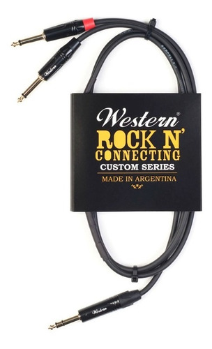 Cable Western Plug Stereo 1/4 A Dos Plug Mono 1/4 - 1,5mt
