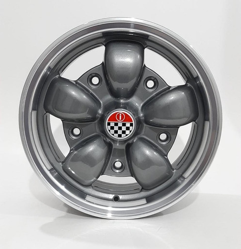 Rodas Noova Fittipaldi Fusca Aro 15x6 5x205 (jogo) +bicos Cor Grafite Com Diamantado