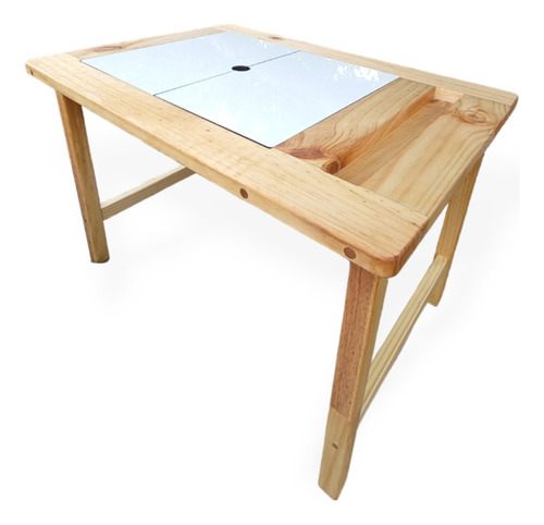 Mesa Sensorial Método Montessori En Madera Natural De Pino.