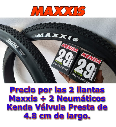 Imagen 1 de 9 de 2 Llantas Mtb Maxxis Ikon 29*2.20 + 2 Neumáticos Kenda