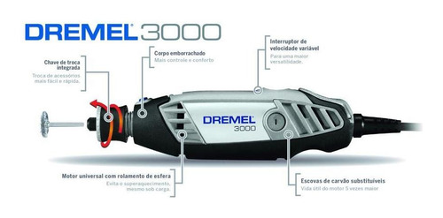 Imagem 7 de 12 de Dremel Bosch Micro Retífica 3000 Velocidade Variável