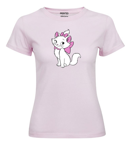 Polera Estampada Mujer Gatita Marie