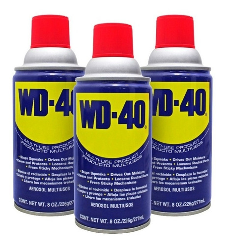 Kit 3 Latas 8oz 227ml Aflojatodo Aerosol Multiusos Wd40