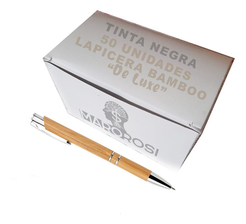 Lapiceras Bambú Deluxe Caja X 50 Aptas Grabado Láser 