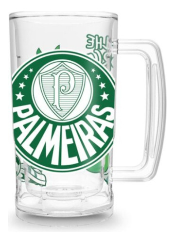 Caneca De Chopp Cerveja 450ml Para Presentear Diversos Temas Cor Transparente Palmeiras - Dalhe Porco