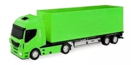 Caminhão Bau Iveco Hi Way Carreta De Brinquedo Promoção