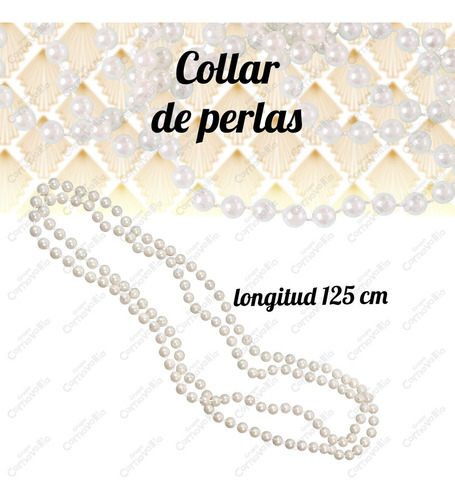 Collar Perlas Charleston Accesorio Vintage Disfraz