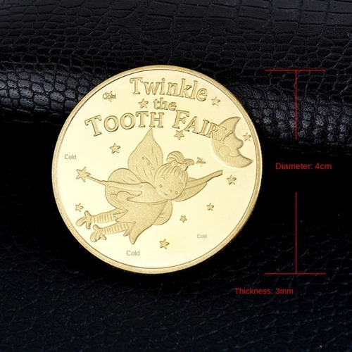 Moeda Fada Do Dente Leite Tooth Fairy Dourada Case Acrílico