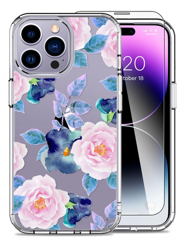 Funda Luhouri Para iPhone 14 Pro Max C/pant Blue Floral