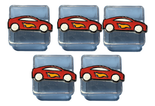 Kit 10 Lembrancinhas Caixa Acrilica Biscuit Carros Corrida