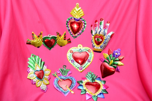 15 Milagritos De Oaxaca , Corazones De Hojalata. Artesania