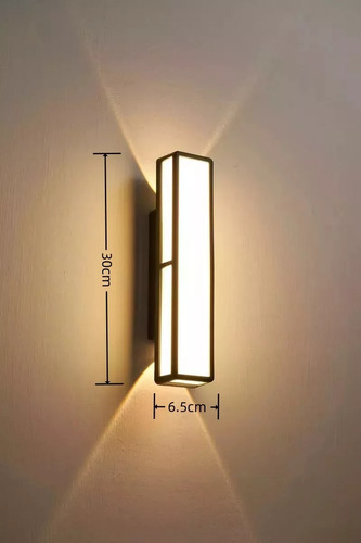 Lamparas De Pared Lampara Decorativa Con Luces Led 30cm Aplique de Pared Exteriores y Interior, Impermeable, Luz Cálida 3000K, Luz del Porche, para Pasillos Exteriores, Jardines, Balcones, Terrazas