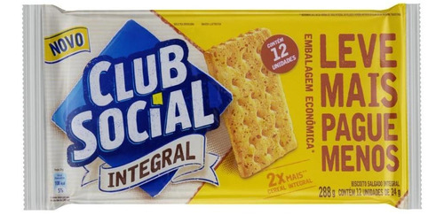 Biscoito Club Social Integral Tradicional 288g