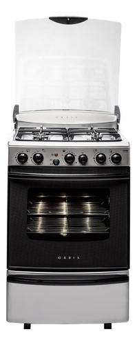 Cocina Orbis Serie 3 978ACO a gas/eléctrica 4 hornallas  plateada y negra 220V puerta con visor