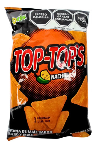 Top-tops Totopos Totis Nachos Chile Queso 90 Pz 52 G C/u