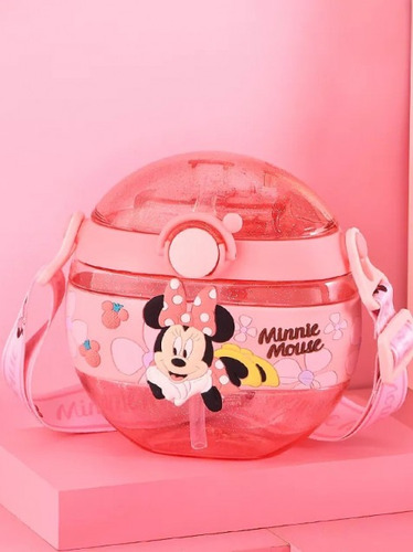 Botella Cantimplora Mickey Mouse Con Correa 380ml Kawaii