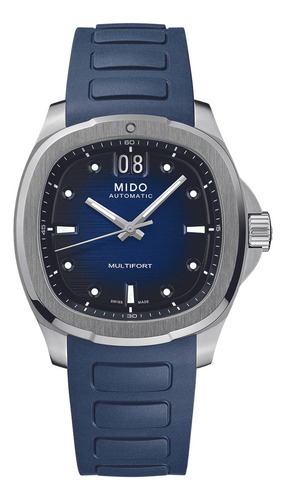 Reloj Hombre Mido M049.526.17.041.00 Multifort Correa Azul Bisel Plateado Fondo Azul