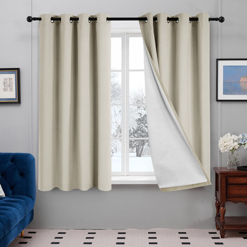 Cortinas De Ventana Deconovo Termica 63 Pulgadas Light Beige