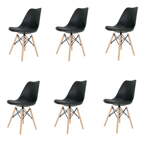 Imagem 2 de 6 de 06 Cadeira Saarinen Leda. Base Dsw Desing Preto