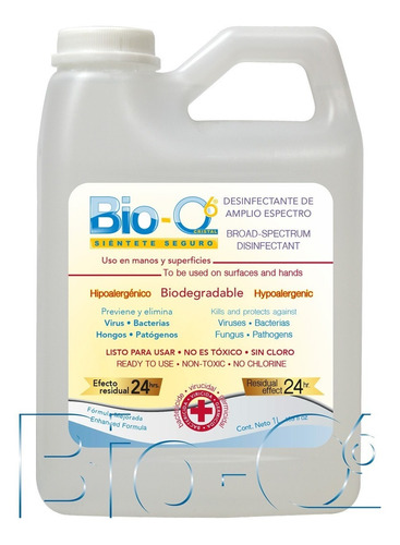 Desinfectante Sanitizante - Bio-q6 - Cristal - Garrafa 1 Lt