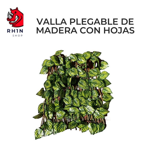 Cerca Plegable De Madera Con Hojas Hastadas De Enredadera